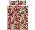 Floral Kimono Pattern Print Quilt Bed Set