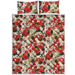 Floral Kimono Pattern Print Quilt Bed Set