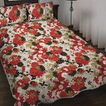 Floral Kimono Pattern Print Quilt Bed Set
