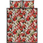 Floral Kimono Pattern Print Quilt Bed Set