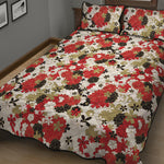 Floral Kimono Pattern Print Quilt Bed Set