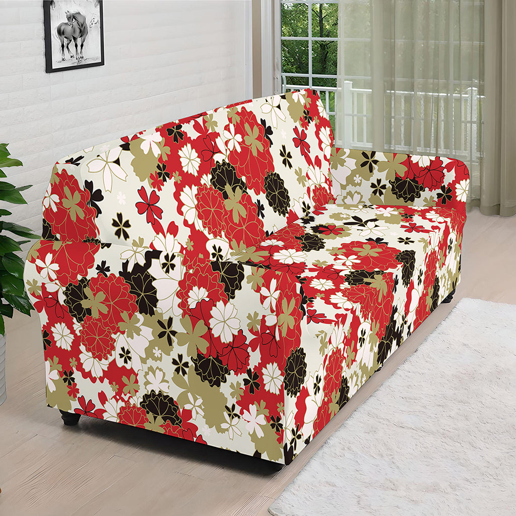 Floral Kimono Pattern Print Sofa Cover
