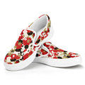 Floral Kimono Pattern Print White Slip On Sneakers