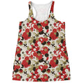 Floral Kimono Pattern Print Women's Racerback Tank Top