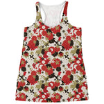 Floral Kimono Pattern Print Women's Racerback Tank Top