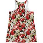 Floral Kimono Pattern Print Women's Racerback Tank Top