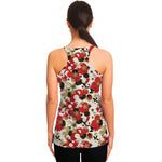 Floral Kimono Pattern Print Women's Racerback Tank Top
