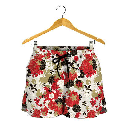 Floral Kimono Pattern Print Women's Shorts