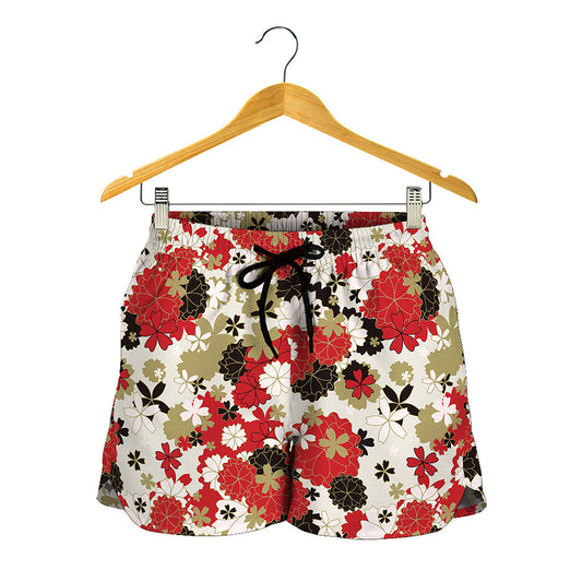 Floral Kimono Pattern Print Women's Shorts