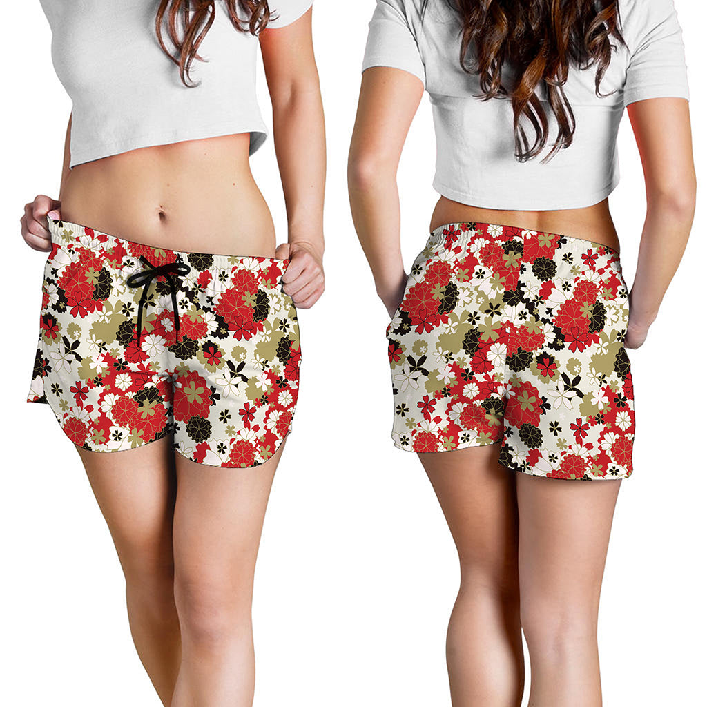 Floral Kimono Pattern Print Women's Shorts
