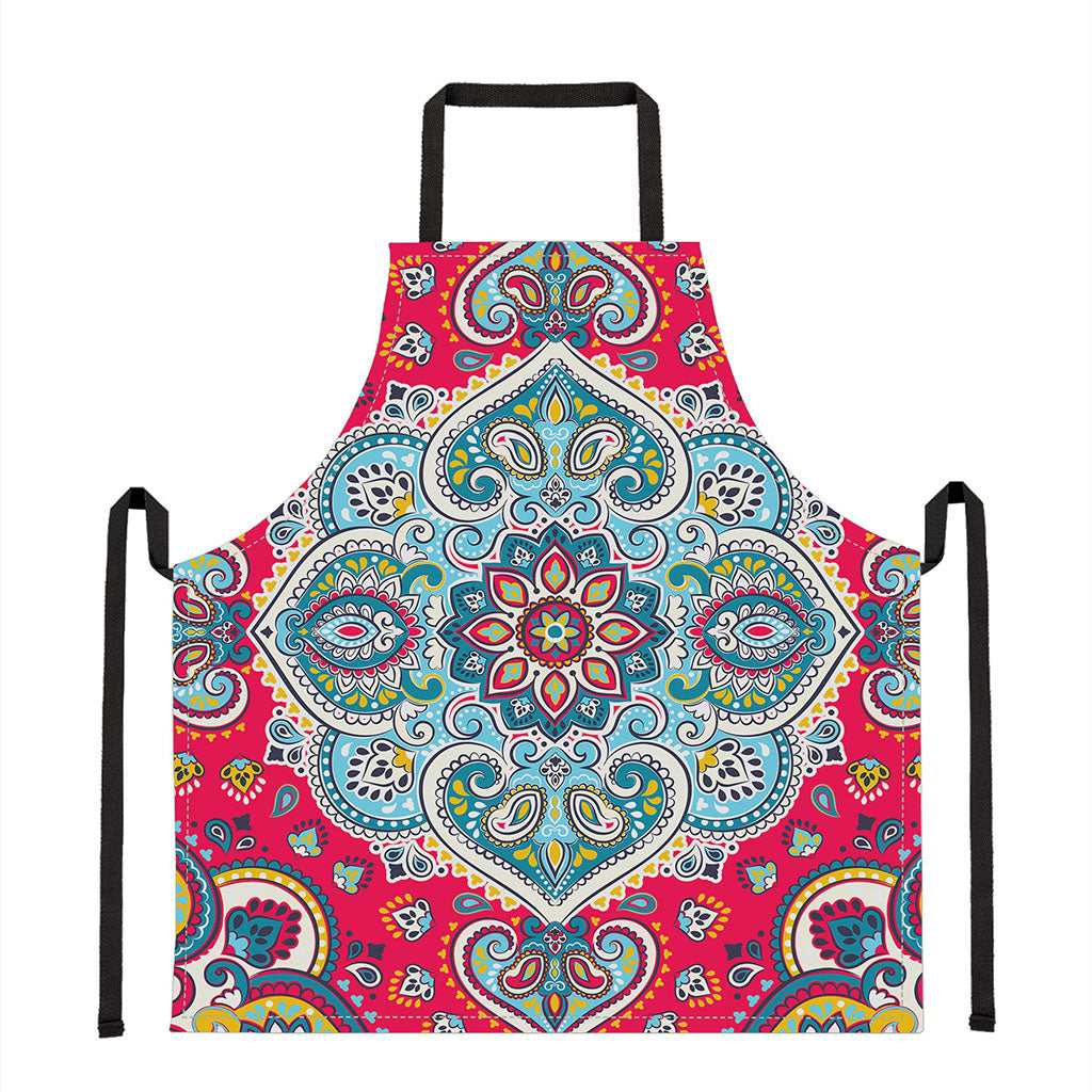 Floral Paisley Mandala Print Apron