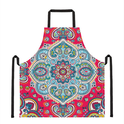 Floral Paisley Mandala Print Apron