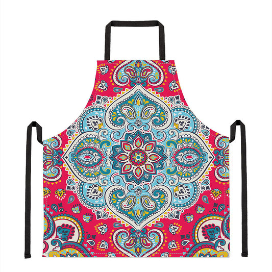 Floral Paisley Mandala Print Apron