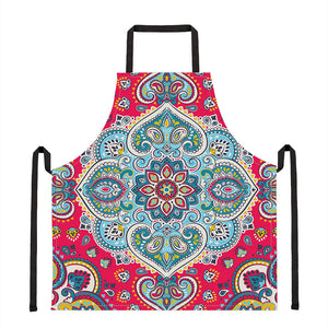 Floral Paisley Mandala Print Apron