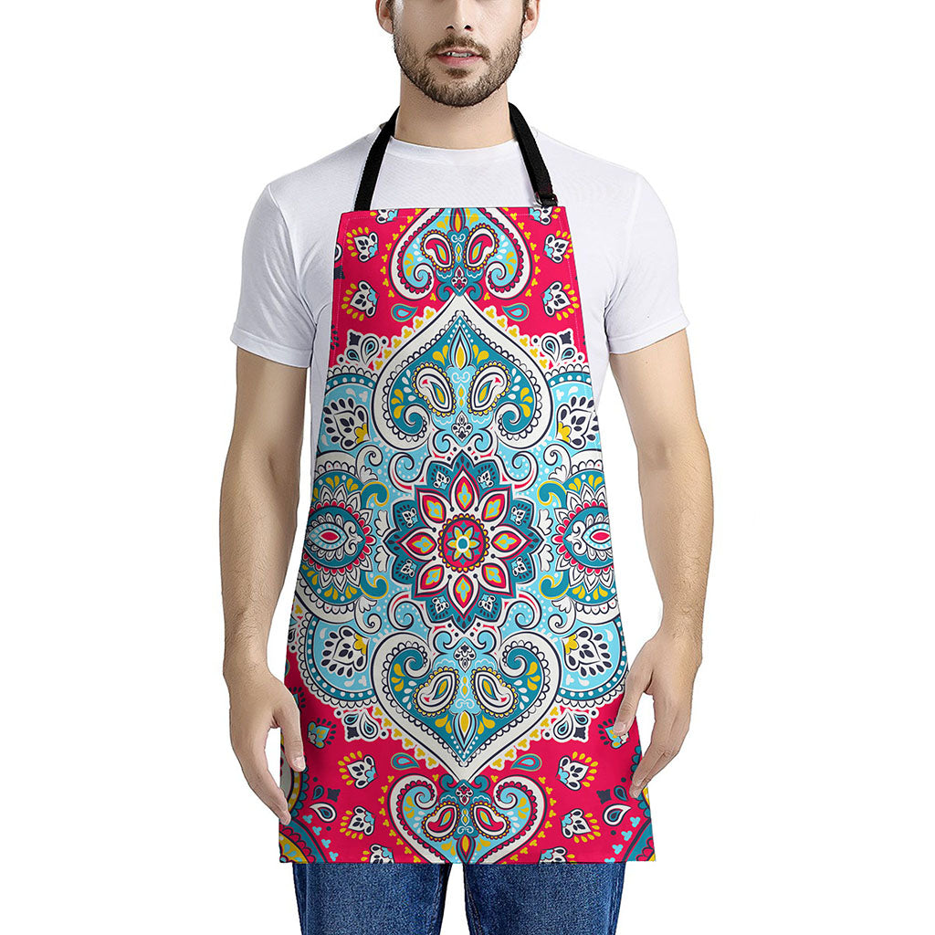Floral Paisley Mandala Print Apron