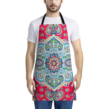 Floral Paisley Mandala Print Apron