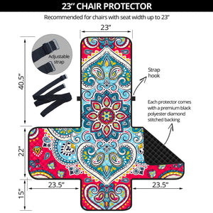 Floral Paisley Mandala Print Armchair Protector