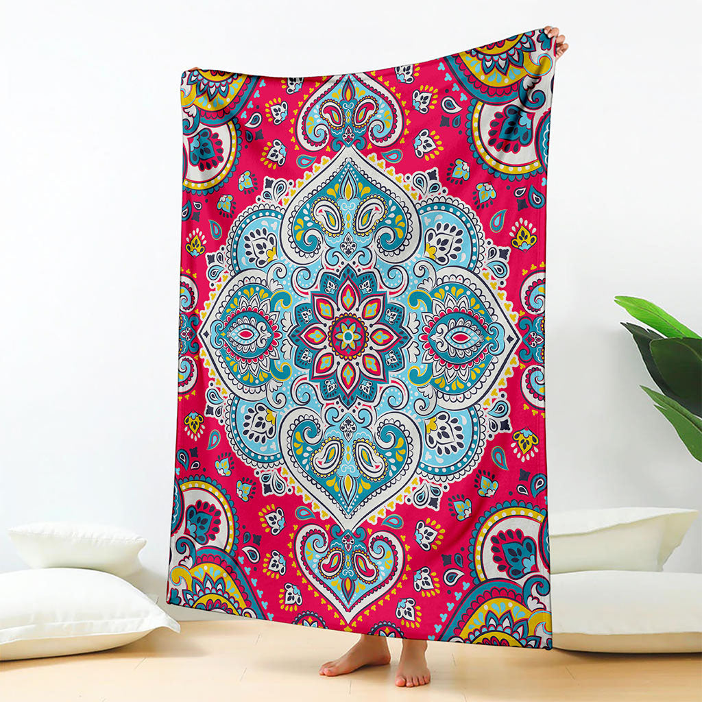Floral Paisley Mandala Print Blanket