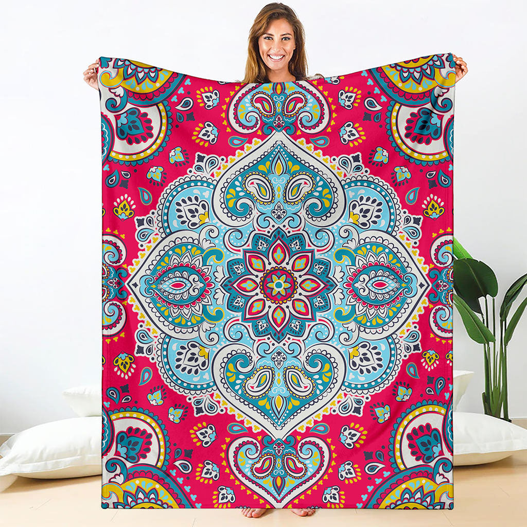 Floral Paisley Mandala Print Blanket