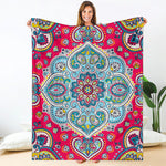 Floral Paisley Mandala Print Blanket