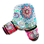 Floral Paisley Mandala Print Boxing Gloves