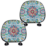 Floral Paisley Mandala Print Car Headrest Covers