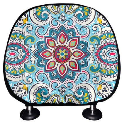 Floral Paisley Mandala Print Car Headrest Covers