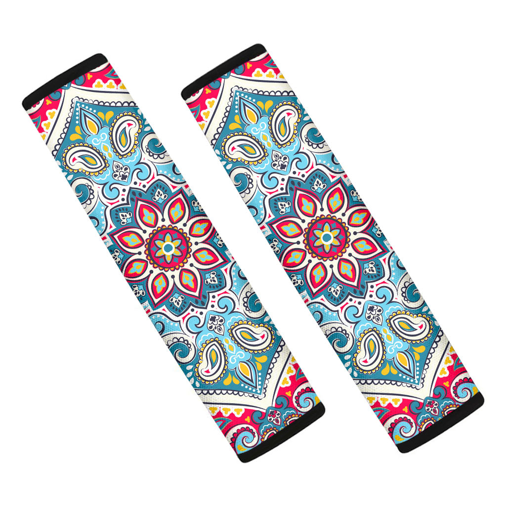 Floral Paisley Mandala Print Car Seat Belt Covers