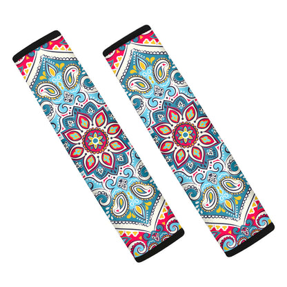 Floral Paisley Mandala Print Car Seat Belt Covers
