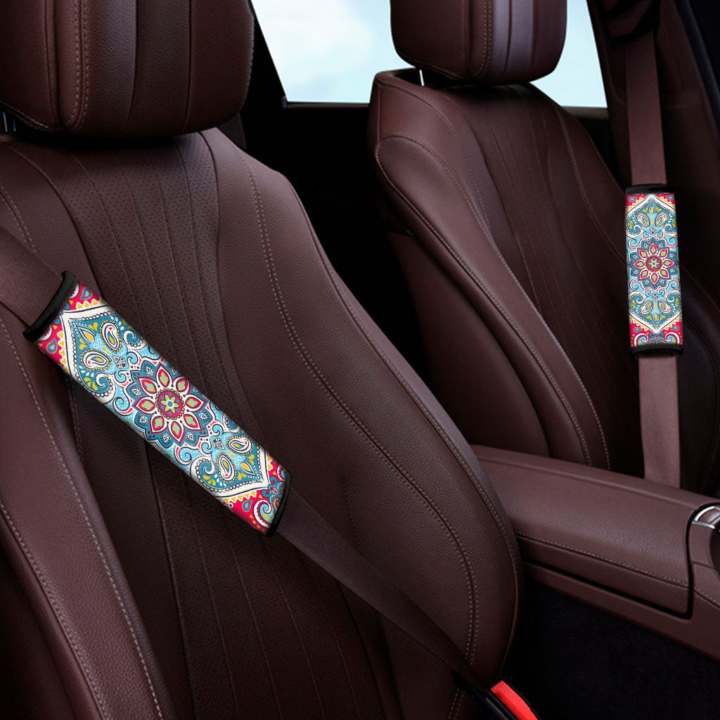Floral Paisley Mandala Print Car Seat Belt Covers
