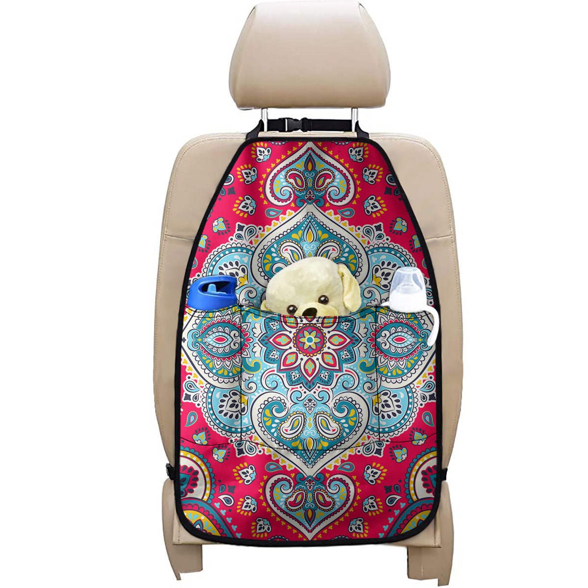 Floral Paisley Mandala Print Car Seat Organizers