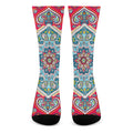 Floral Paisley Mandala Print Crew Socks