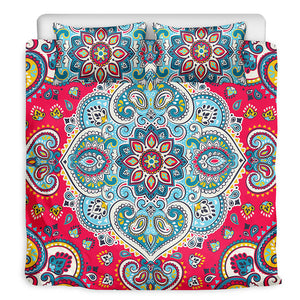 Floral Paisley Mandala Print Duvet Cover Bedding Set