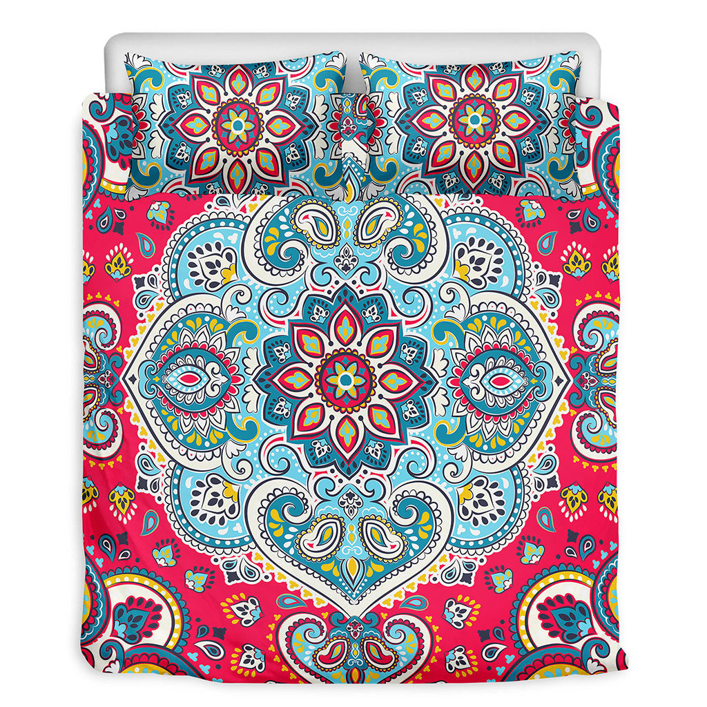 Floral Paisley Mandala Print Duvet Cover Bedding Set