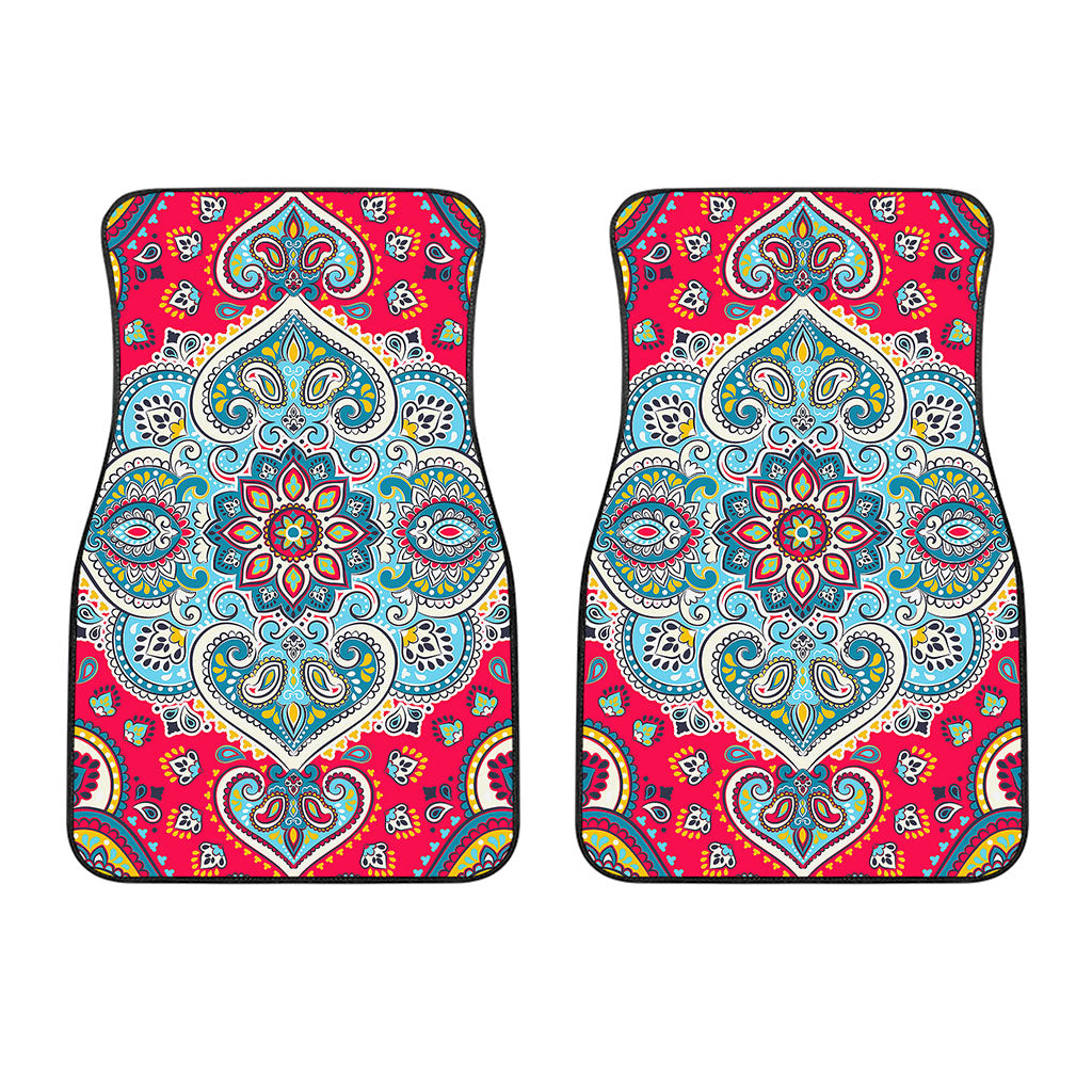Floral Paisley Mandala Print Front Car Floor Mats