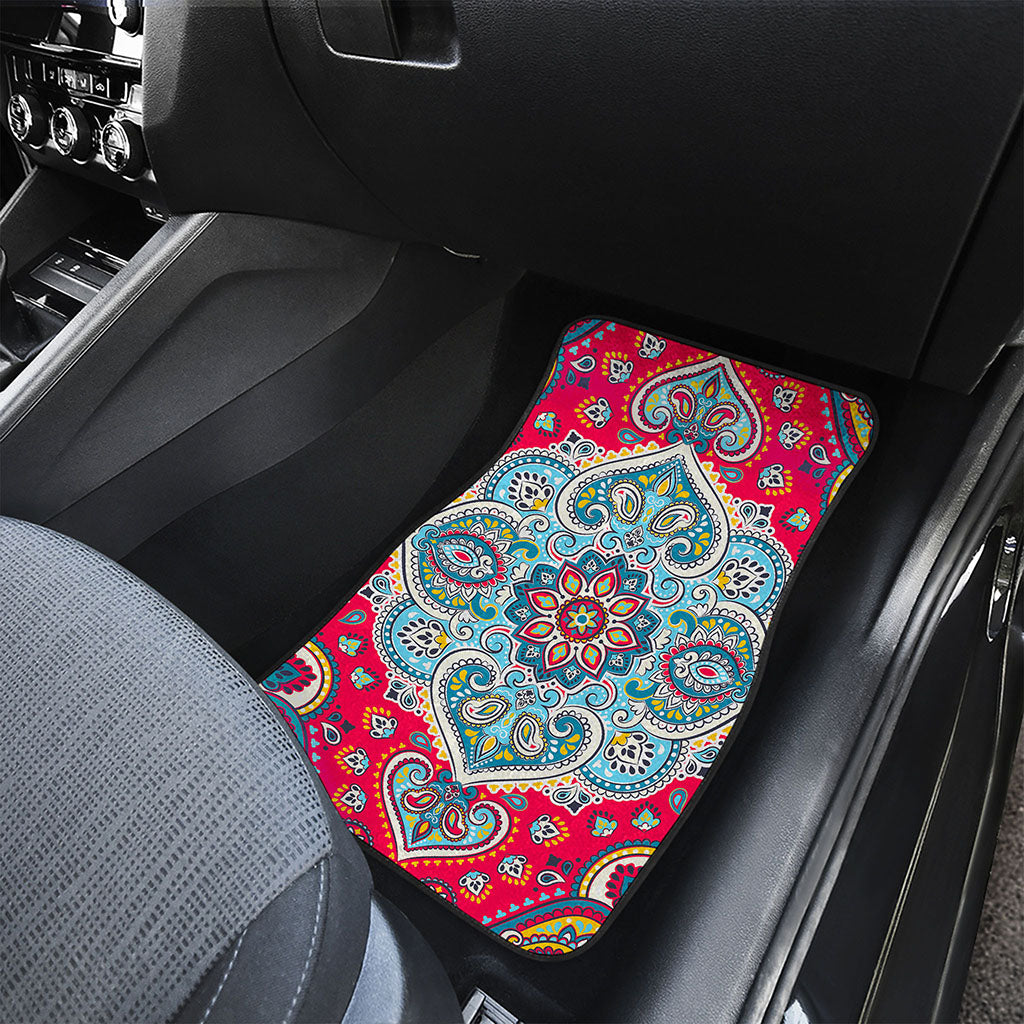 Floral Paisley Mandala Print Front Car Floor Mats