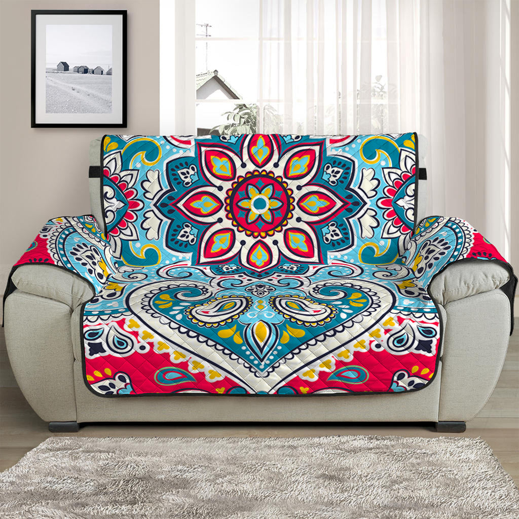 Floral Paisley Mandala Print Half Sofa Protector
