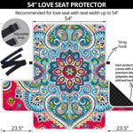 Floral Paisley Mandala Print Loveseat Protector