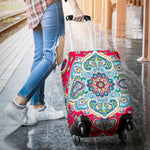 Floral Paisley Mandala Print Luggage Cover GearFrost