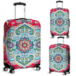 Floral Paisley Mandala Print Luggage Cover GearFrost