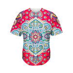 Floral Paisley Mandala Print Men's Baseball Jersey