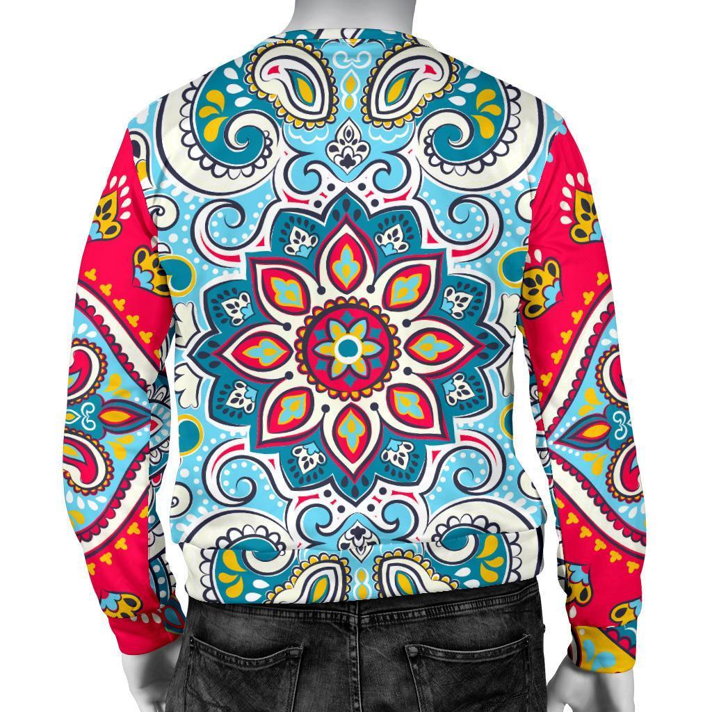 Floral Paisley Mandala Print Men's Crewneck Sweatshirt GearFrost