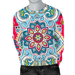 Floral Paisley Mandala Print Men's Crewneck Sweatshirt GearFrost