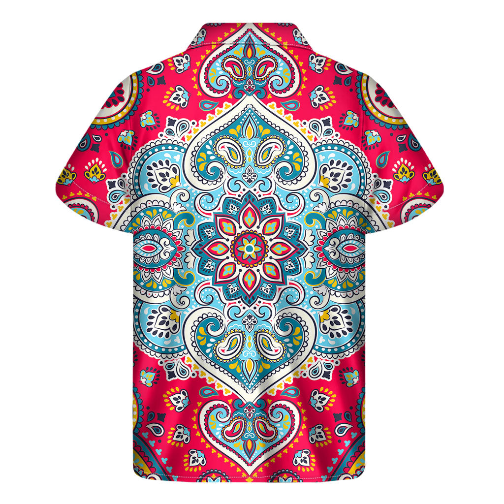 Floral Paisley Mandala Print Men's Short Sleeve Shirt