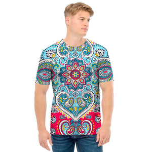 Floral Paisley Mandala Print Men's T-Shirt