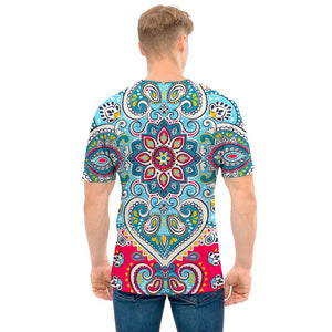 Floral Paisley Mandala Print Men's T-Shirt