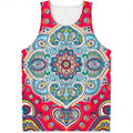 Floral Paisley Mandala Print Men's Tank Top