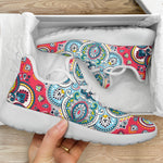 Floral Paisley Mandala Print Mesh Knit Shoes GearFrost