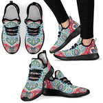 Floral Paisley Mandala Print Mesh Knit Shoes GearFrost