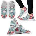 Floral Paisley Mandala Print Mesh Knit Shoes GearFrost